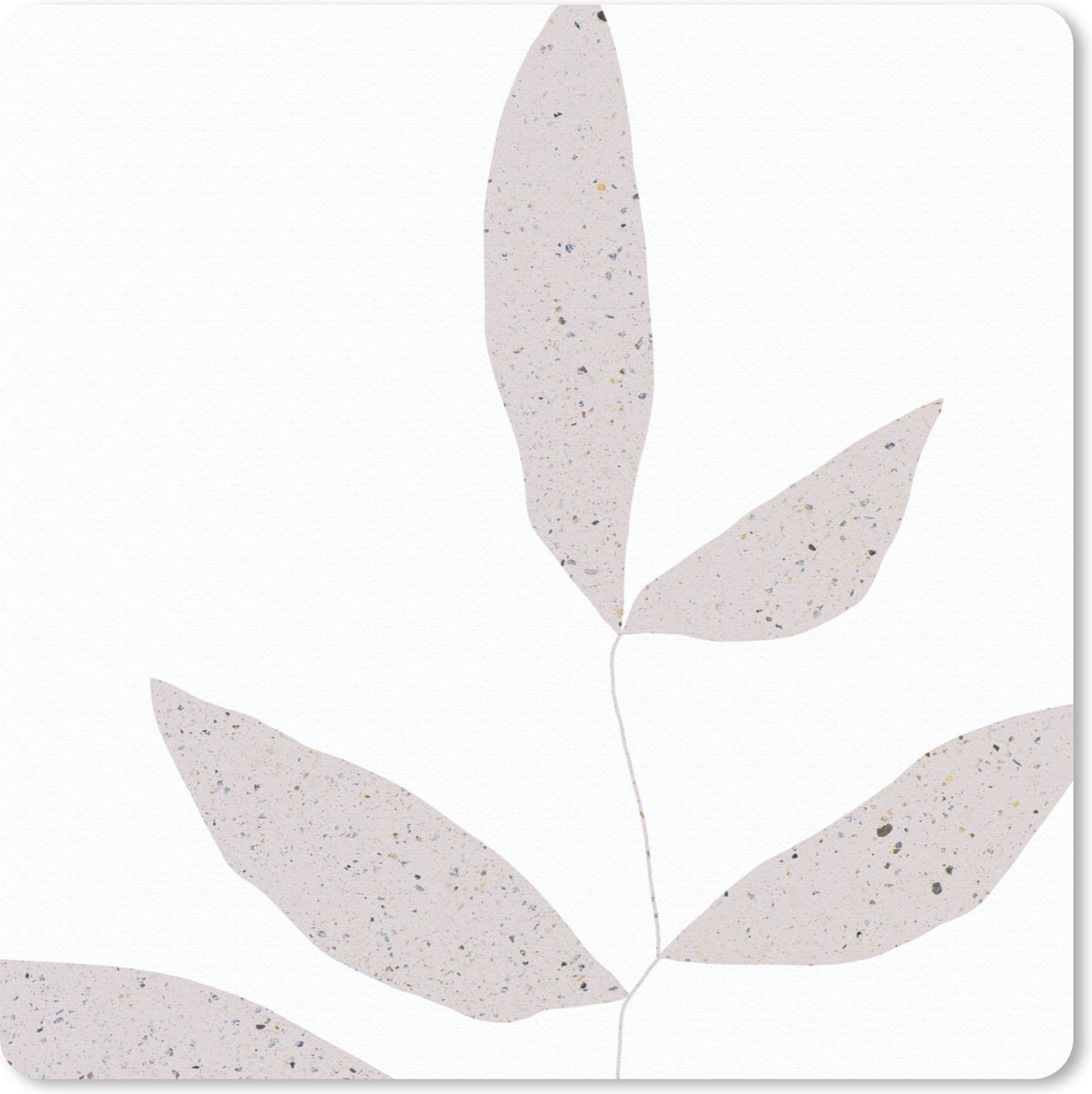 Muismat 20x20 cm - Mousepad Bladeren - Design - Pastel - Muismatten