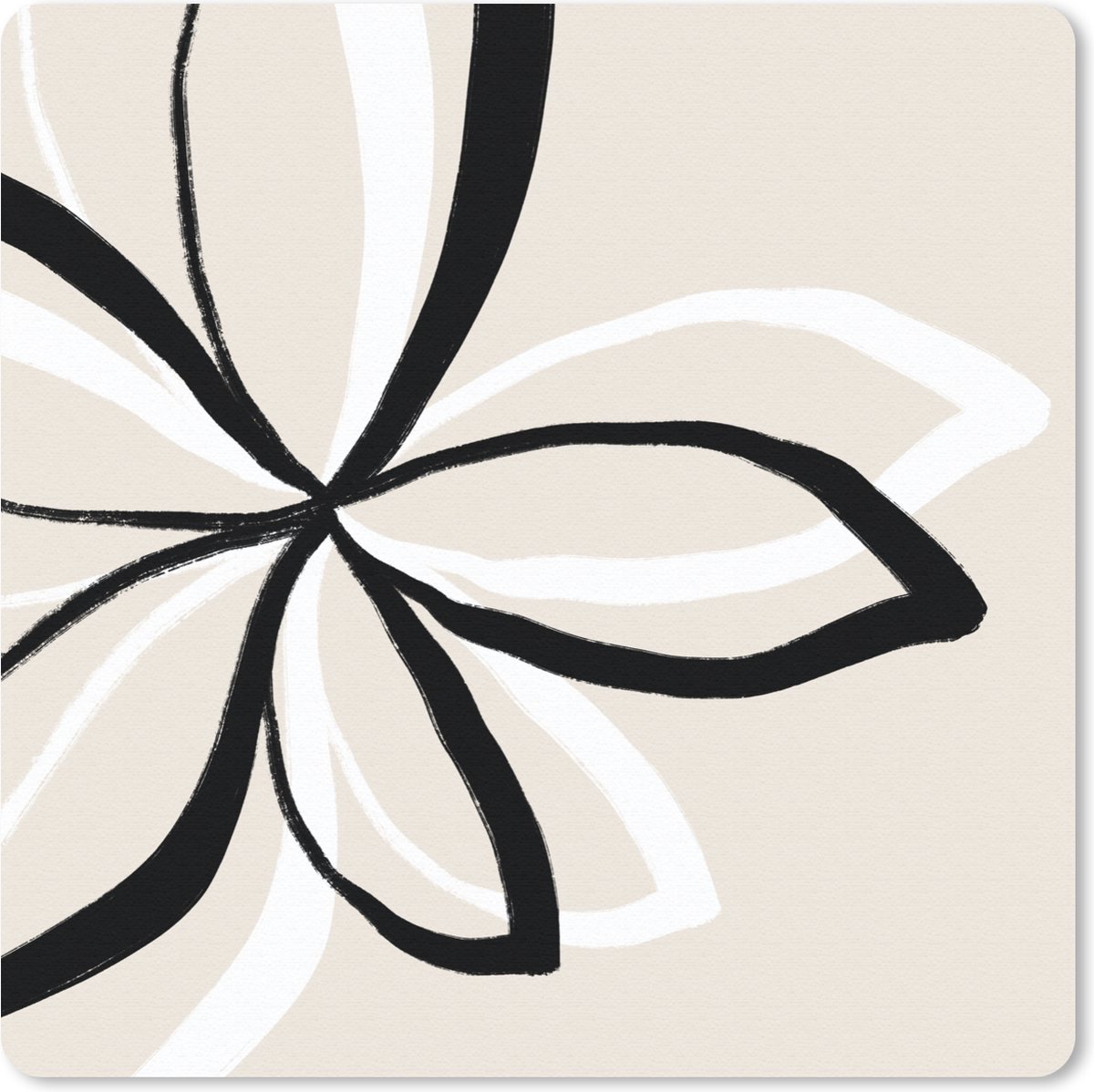 Muismat 20x20 cm - Mousepad Bloemen - Abstract - Minimalisme - Muismatten