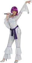 Funny Fashion - ABBA Kostuum - Disco Diva Suzie - Vrouw - Zilver - Maat 36-38 - Carnavalskleding - Verkleedkleding