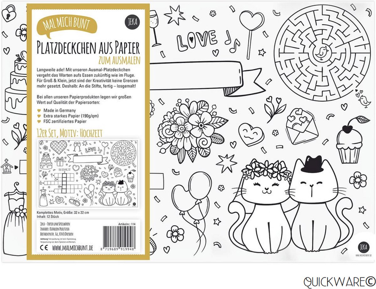 Jeka : nappe à colorier pour enfants x4 - 100% Ecoresponsable -  Mer(e)veilleuse