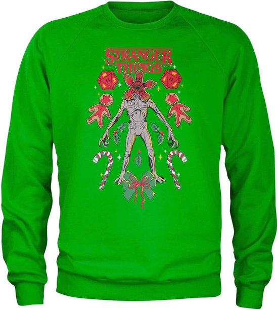 Stranger Things Sweater/trui -M- Demogorgon Christmas Groen