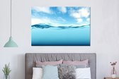 Wanddecoratie Metaal - Aluminium Schilderij Industrieel - Zee - Wolken - Blauw - 150x100 cm - Dibond - Foto op aluminium - Industriële muurdecoratie - Voor de woonkamer/slaapkamer