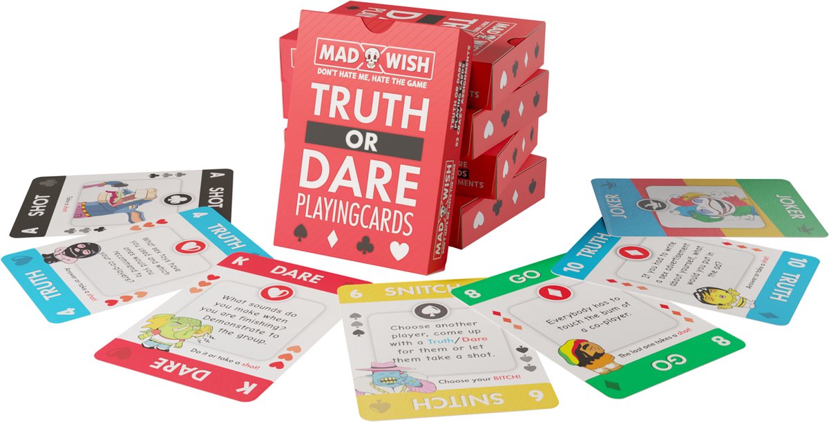 MadWish 52 playing cards - Party game - Drinking game for adults - Engels