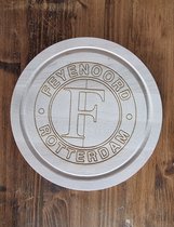 Borrelplank Feyenoord Logo - Rond - Hout - Tapasplank - Snijplank - 24cm