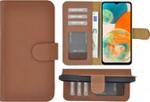 Samsung Galaxy A23 Case - Bookcase Case - Samsung A23 5G Wallet Book Case Cuir Cuir Marron