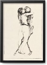Affiche Edvard Munch – A2 - 42 x 59,4 cm - Cadre inclus (Aluminium Zwart )
