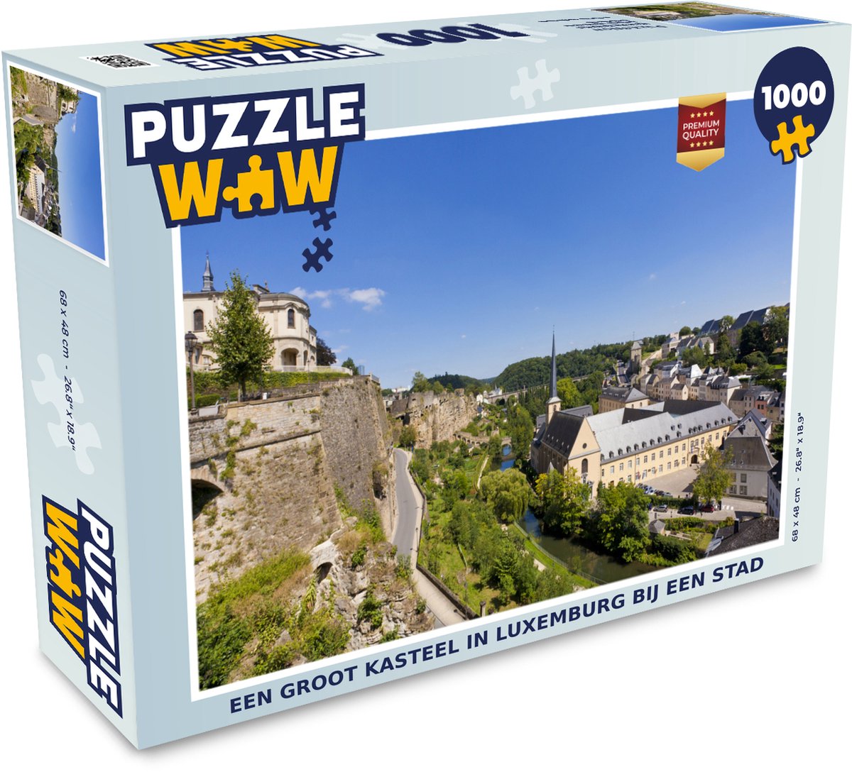 Puzzel Een groot kasteel in Luxemburg bij een stad - Legpuzzel - Puzzel 1000 stukjes volwassenen - PuzzleWow