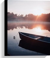 WallClassics - Toile - Rayons de soleil sur l' Water sur un bateau en bois - 30x40 cm Photo sur toile (Décoration murale sur toile)