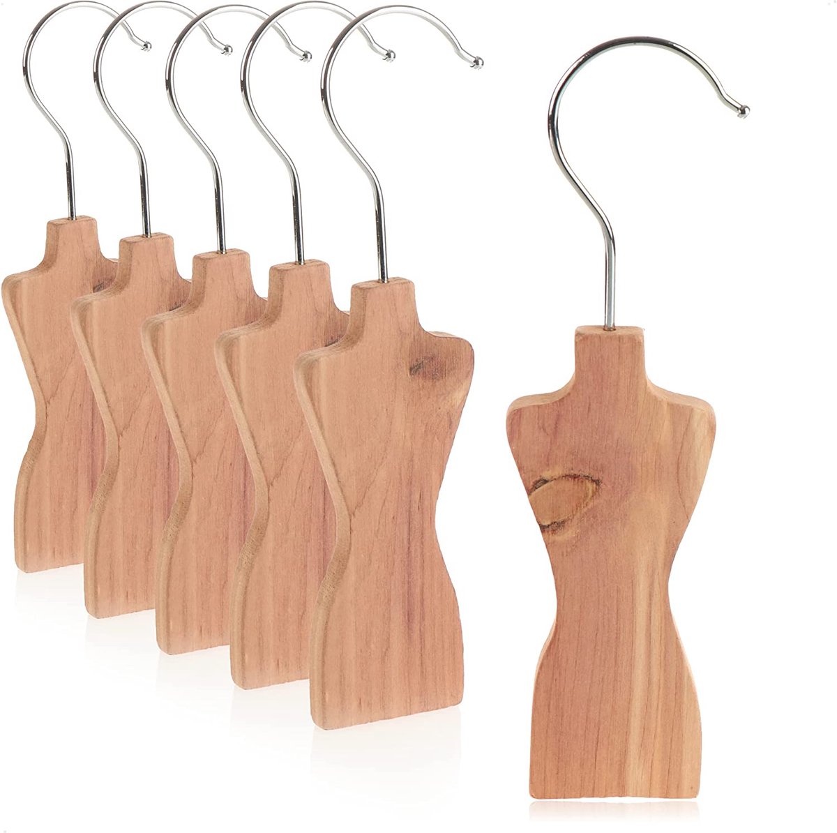 COM-FOUR® 6x mottenbescherming van cederhout, hanger voor in de kledingkast, geurige mottenwerend middel tegen kledingmotten (6 stuks - mottenstop)