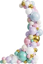 Luna Balunas Pastel Regenboog Gekleurde Ballonnen Ballonnenboog Huwelijk 1 jaar Babyshower versiering | lentefeest - Roze Geel Goud Blauw Communie