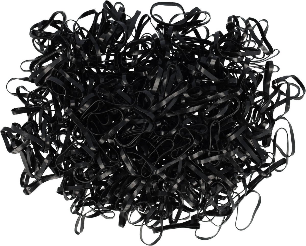 Haarelastieken Klein 500 Stuks 3cm Color Zwart Haar Elastiekjes