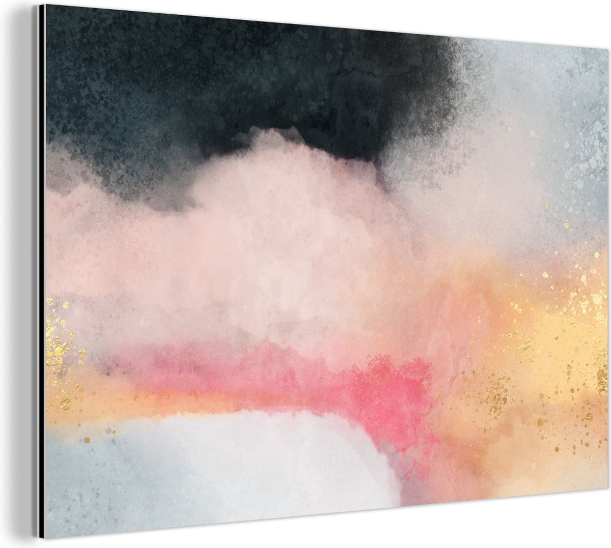 Wanddecoratie Metaal - Aluminium Schilderij Industrieel - Verf - Abstract - Design - 90x60 cm - Dibond - Foto op aluminium - Industriële muurdecoratie - Voor de woonkamer/slaapkamer