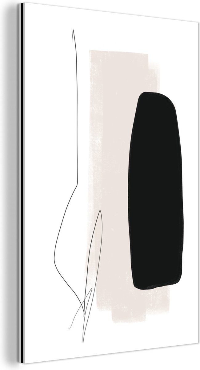 Wanddecoratie Metaal - Aluminium Schilderij Industrieel - Verf - Line art - Abstract - 20x