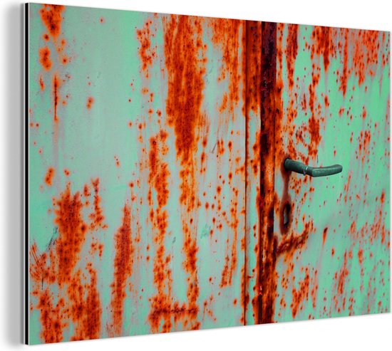 Wanddecoratie Metaal - Aluminium Schilderij Industrieel - Roest - IJzer - Industrieel - 60x40 cm - Dibond - Foto op aluminium - Industriële muurdecoratie - Voor de woonkamer/slaapkamer