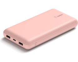 Belkin Boost Charge - Powerbank 20.000 mAh - USB-A- en USB-C-Poorten - Met Snellaadfunctie - Geschikt voor iPhone - 15W - Roségoud