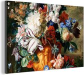 Décoration murale Métal - Aluminium Peinture Industrielle - Art - Maîtres anciens - Bouquet de fleurs dans une urne - 150x100 cm - Dibond - Photo sur aluminium - Décoration murale industrielle - Pour le salon / chambre