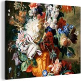 Décoration murale Métal - Aluminium Peinture Industrielle - Art - Maîtres anciens - Bouquet de fleurs dans une urne - 120x90 cm - Dibond - Photo sur aluminium - Décoration murale industrielle - Pour le salon / chambre