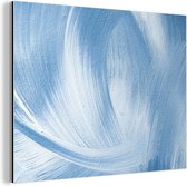 Wanddecoratie Metaal - Aluminium Schilderij Industrieel - Blauw - Acrylverf - Design - 80x60 cm - Dibond - Foto op aluminium - Industriële muurdecoratie - Voor de woonkamer/slaapkamer