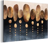 Wanddecoratie Metaal - Aluminium Schilderij Industrieel - Goud - Abstract - Luxe - 120x80 cm - Dibond - Foto op aluminium - Industriële muurdecoratie - Voor de woonkamer/slaapkamer