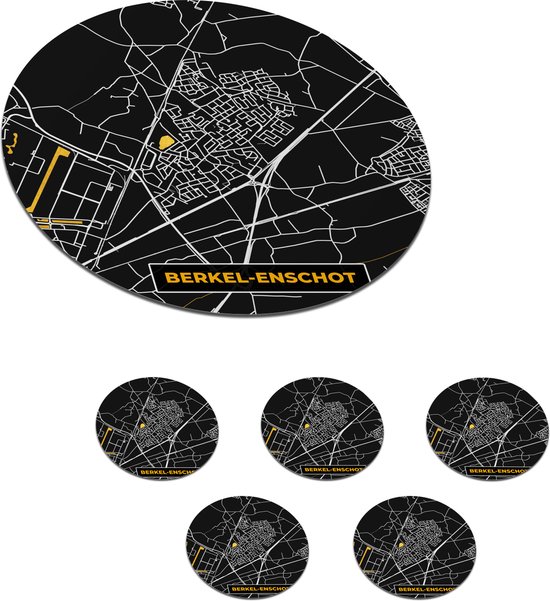 Onderzetters Voor Glazen Rond Berkel Enschot Plattegrond Kaart Goud Bol Com