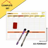 Magnetische Weekplanner Whiteboard Planbord – To do Planner - A3 - Premium kwaliteit - Goed verpakt & inclusief 2 Stiften en Wisser - Boodschappen - Magnetische Planner - A3 Formaat - Taakverdeling - Cadeau