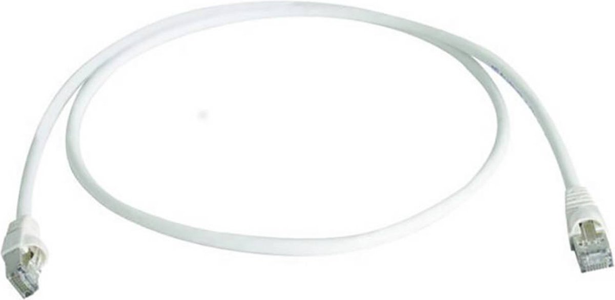 Image of Telegärtner 100008833 RJ45 Netwerkkabel, patchkabel CAT 6A S/FTP 7.50 m Wit Vlambestendig, Snagless, Pair afscherming,