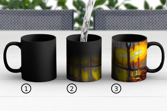 Magische Mok - Foto op Warmte Mokken - Koffiemok - Schilderij - Bank - Water - Licht - Olieverf - Magic Mok - Beker - 350 ML - Theemok