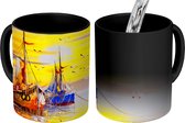 Magische Mok - Foto op Warmte Mokken - Koffiemok - Schilderij - Boot - Water - Olieverf - Magic Mok - Beker - 350 ML - Theemok