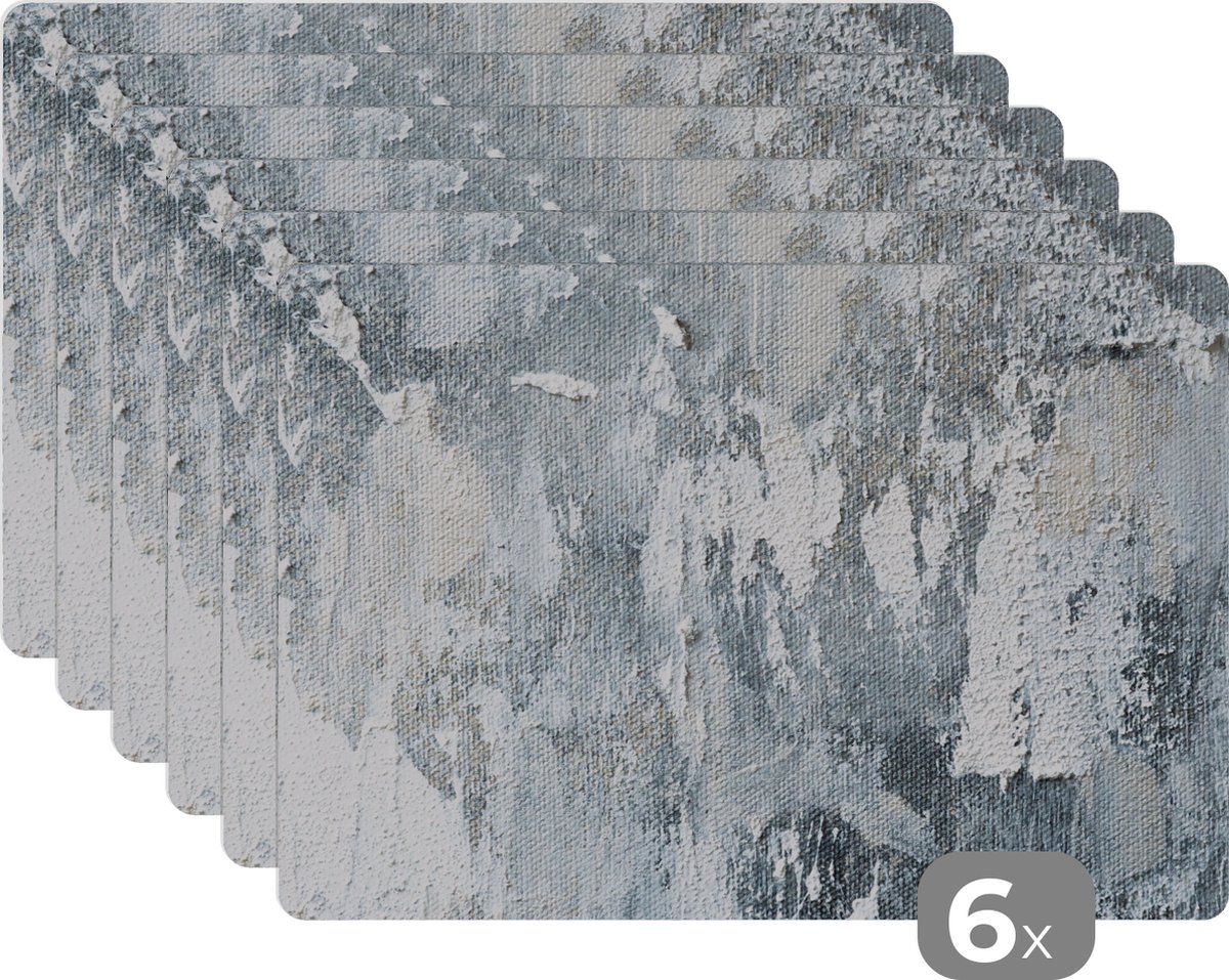Placemat - Verf - Industrieel - Design - Placemats - Onderleggers - 45x30 cm - 6 stuks