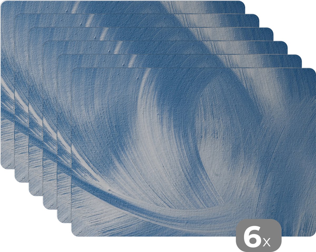 Placemat - Blauw - Acrylverf - Design - Placemats - Tafel - 45x30 cm - 6 stuks