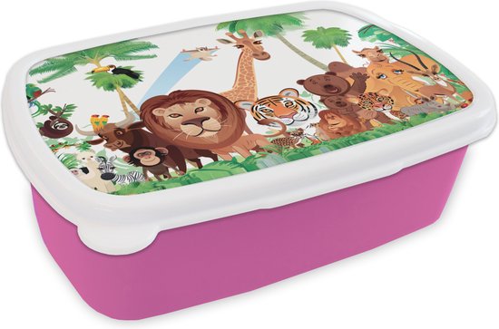 Geschenkdoos Voor Traktaties Kinderfeest Bestel Nu De Petit Monkey Lunchboxen Animals Picnic (3st) Voor Kinderen Jungle Feest Verjaardag