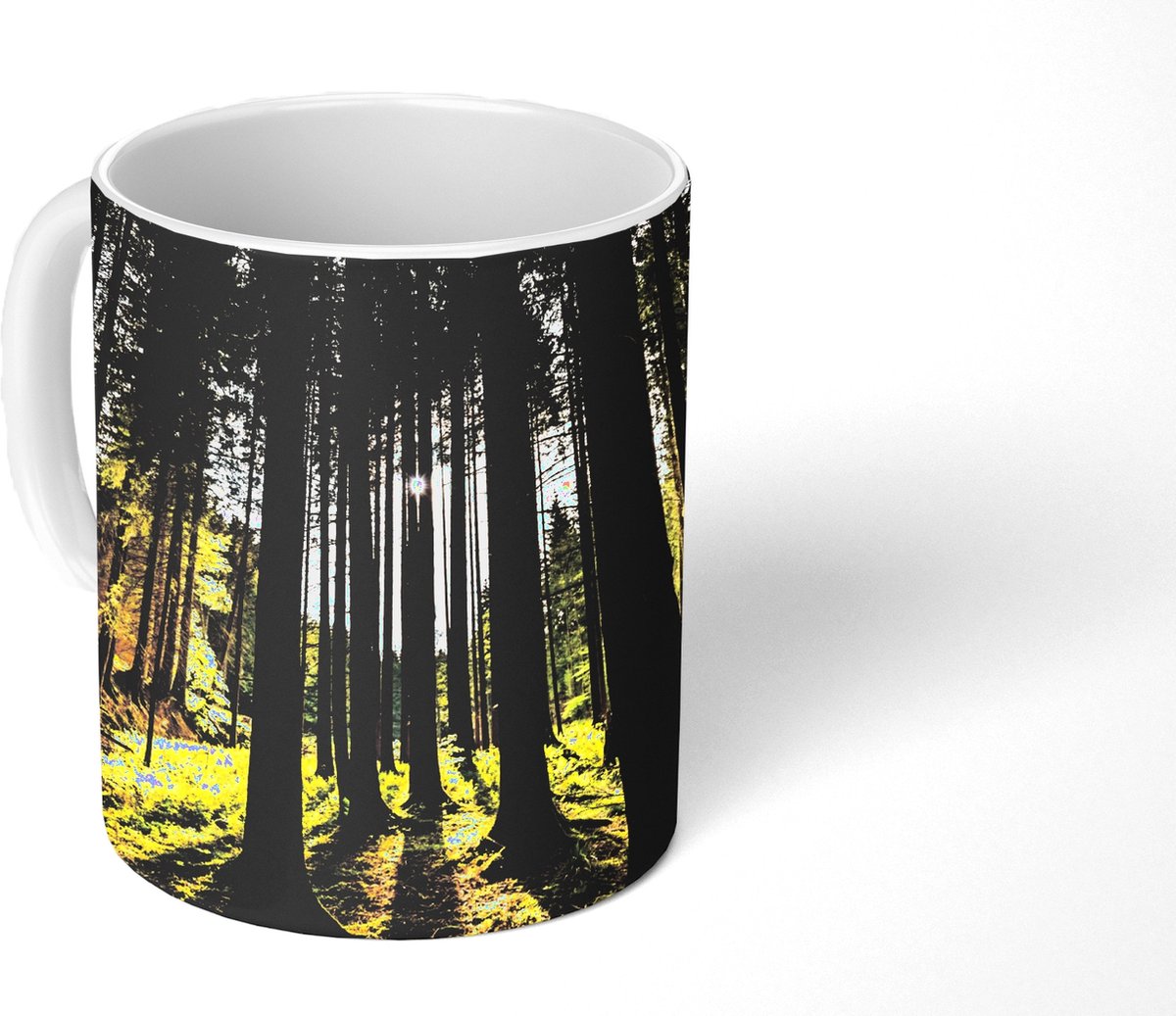 Mok - Koffiemok - Boom - Natuur - Zon - Bos - Mokken - 350 ML - Beker - Koffiemokken - Theemok