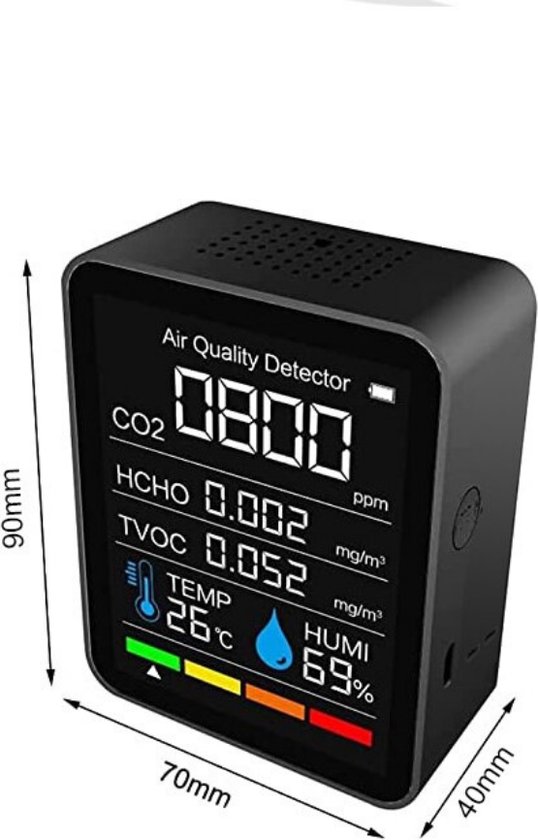 Tuya 9 in 1 WiFi Luchtkwaliteit Detector CO2 Gas Tester PM2.5 PM10 TVOC Formaldehyde Monitor LED Display Infrarood Sensor