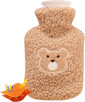 Warm waterfleszak - 500 ml - Kinderkruik - Teddybeer - Warm Water Kruik - Bruin