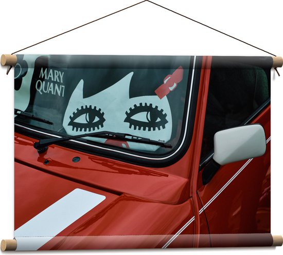 WallClassics - Affiche textile - Dessin sur voiture rouge - 60x40 cm Photo sur textile