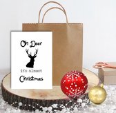 Kerst kaarten oh deer it's almost christmas A6 - 50 stuks | Kerstkaarten | wenskaarten | kerstmis
