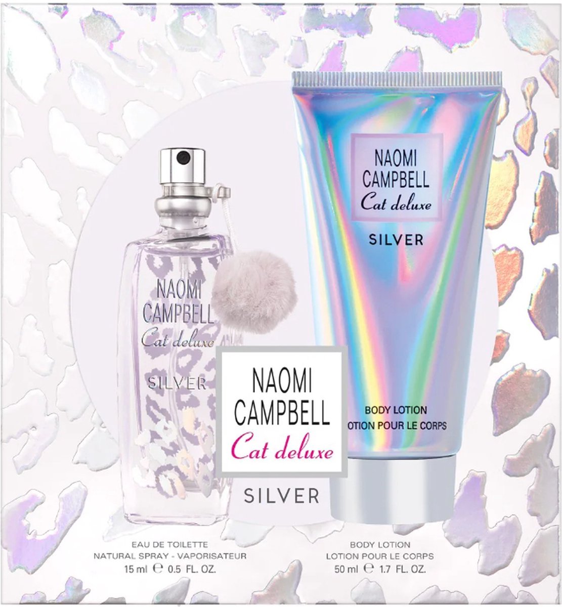 Naomi Campbell Silver Cat deluxe Giftpack - Eau De Toilette 15 ml - Body Lotion 50 ml