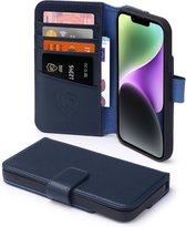 Coque pour iPhone 14 - Bookcase portefeuille de Luxe MobyDefend - - Blauw - Coque pour téléphone portable - Coque pour téléphone Convient pour : iPhone 14