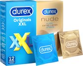 Bol.com Durex - 22 stuks Condooms - Nude XL 1x10 stuks - Extra Safe 1x12 stuks - Voordeelverpakking aanbieding