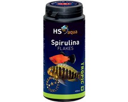 HS aqua Spirulina vlokken - Voer voor tropische aquariumvissen - 400 ml