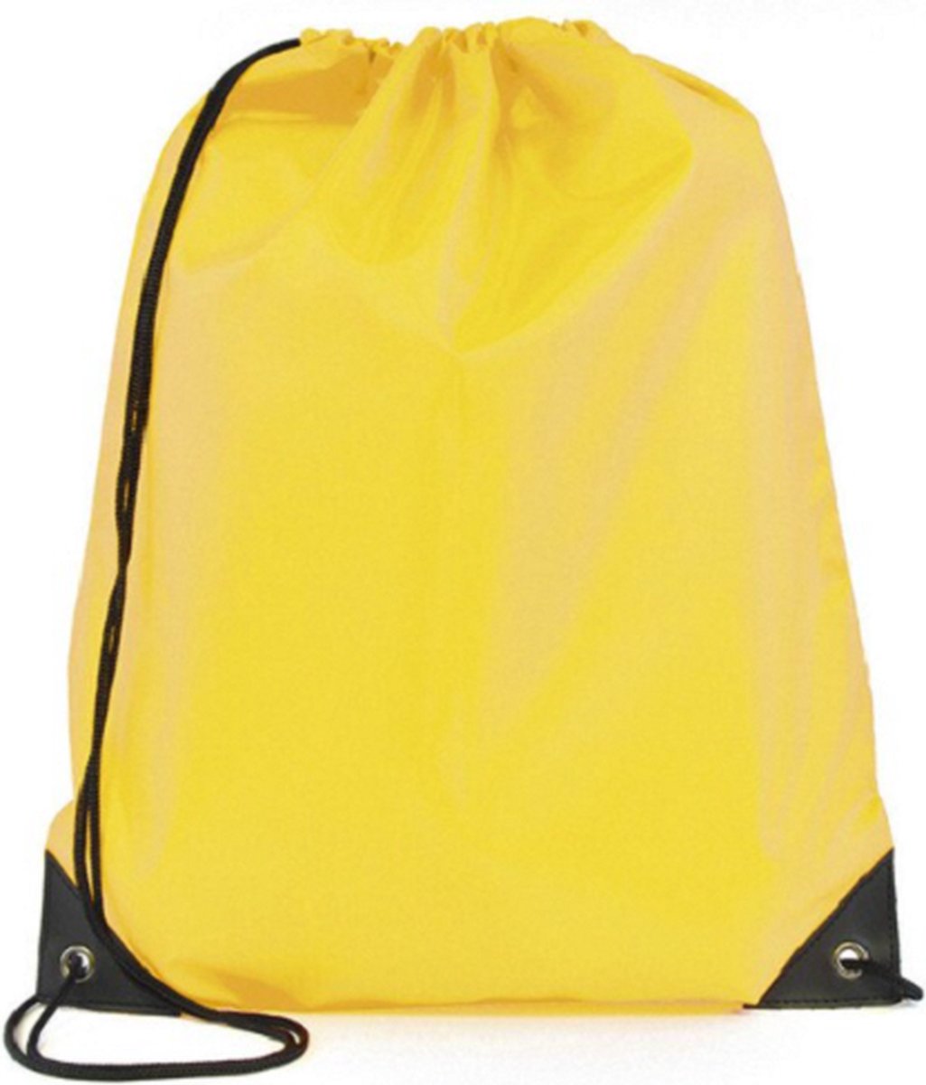 New Age Devi - Gymtas Met Rijgkoord - Nylon Rugzakjes – Nylon Rugzak – Geel