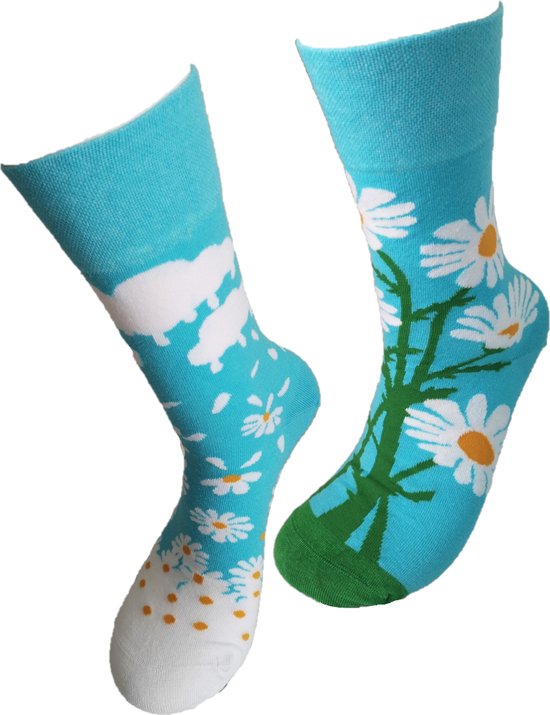 Verjaardag cadeau - Vergeet me niet bloem sokken - vrolijke sokken - valentijn cadeau - aparte sokken - grappige sokken - leuke dames en heren sokken - moederdag - vaderdag - Socks waar je Happy van wordt - Maat 36-41