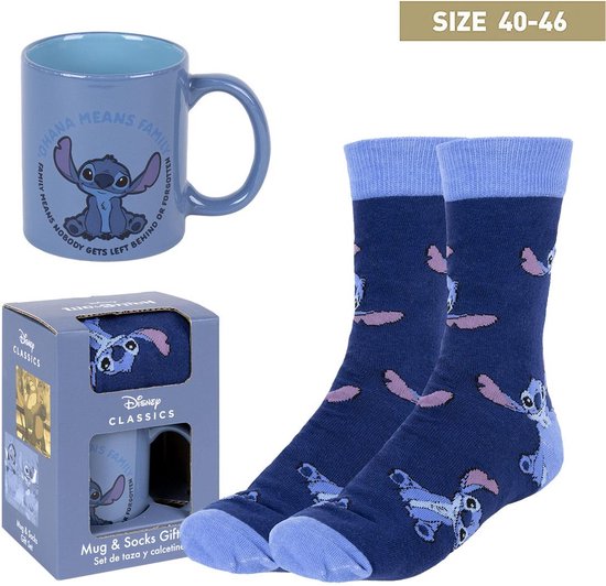 Disney Stitch Coffret Cadeau / Coffret Cadeau - Mug et Chaussettes - Taille  40-46