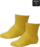 Bonnie Doon Basic Sokken Baby Geel 0/4 maand - 2 paar - Unisex - Organisch Katoen - Jongens en Meisjes - Stay On Socks - Basis Sok - Zakt niet af - Gladde Naden - GOTS gecertificeerd - 2-pack - Multipack - Sulphur - OL9344012.368