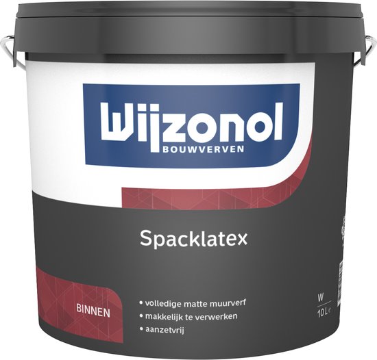 Zwarte emmer Wijzonol Spacklatex muurverf binnen, 10 liter.