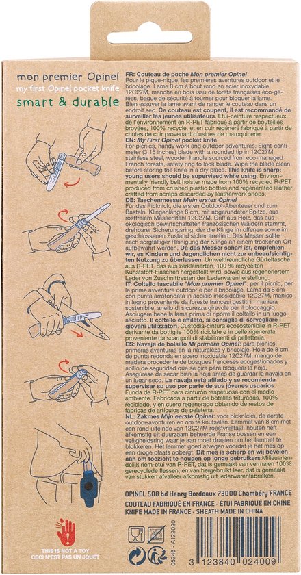 Opinel My First Opinel Kinderzakmes - RVS/Beuk - Etui