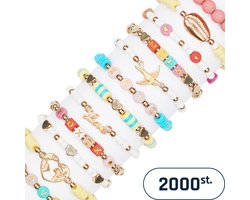 foto van Kralen set - Ketting of armband maken met polymeer kralen, katsuki kralen en letterkralen – Sunny Beach - 2000 delig