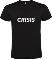 Zwart T-Shirt met “ Crisis “ tekst Wit Size XXXXXL