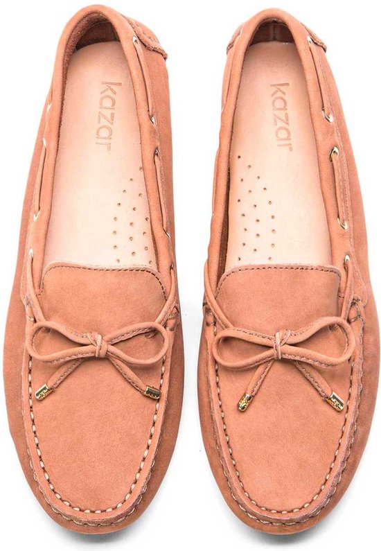 Dames mocassins met vierkante hakken van soepel leren • Mijn mocassin