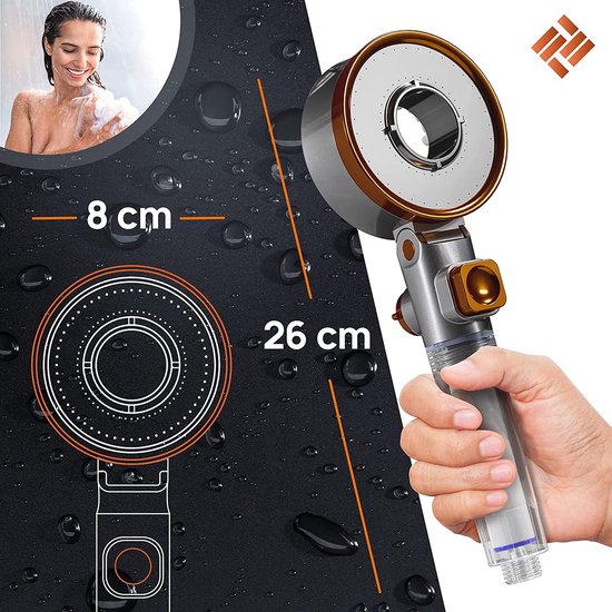 POWERLAP® douchekop met filter en montagegereedschap, PPkatoenen